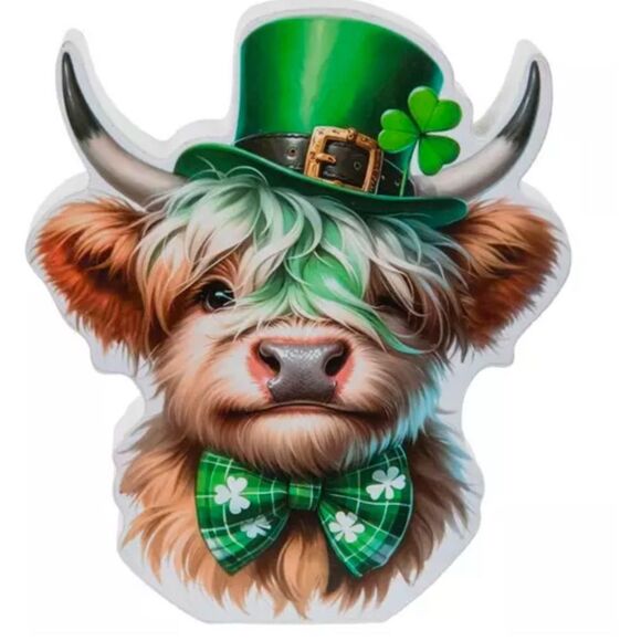 🍀☘️ St. Patrick's Day Highland Cow Table Decor - Picture 2 of 3